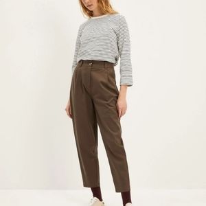 BNWT Frank and Oak Amelia Barrel Fit Pant in Brown, Size 12